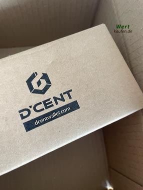 Karton D'Cent Hardware-Wallet im Karton